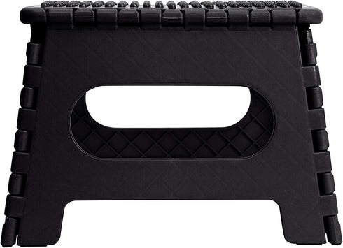 Simplify Black, Sturdy and Safe, Carrying Handle, Easy to Open, for Kitchen, Bathroom, Bedroom, or Adults 9" Anti-Skid Folding Step Stool, Lightweight