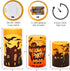 YUROZAC Halloween Flameless Candles with Timer, Flickering Battery Operated Real Wax LED Pillar Candles for Halloween Decoration Set of 3 (D3"xH 4"5"6"), Castle Cat Pumpkin Decals