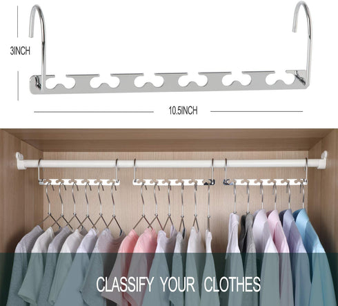 Meetu Space Saving Hangers Metal Clothes Hangers 6X2 Slots Magic Hanger Cascading Hanger Updated Hook Design Closet Organizer Hanger (Pack of 4)