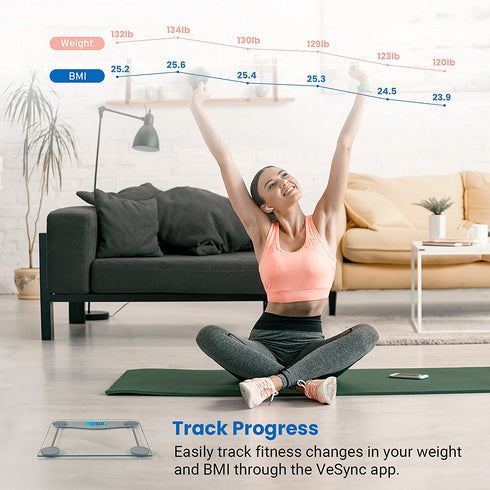 Etekcity Bathroom Scale for Body Weight BMI Scale, Upgraded Bluetooth Digital Scale, Large Blue LCD Backlight Display, High Precision Measurements, 400 Pounds