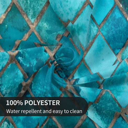 Tablecloth 60 inches Turquoise Blue Waterproof Washable Round Table Cloth Cover for Party Banquet Home Dinner Decor