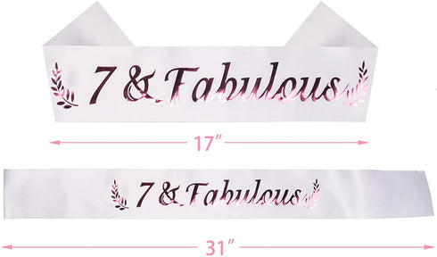 7th Birthday Gifts for Girls,7th Birthday Tiara and Sash,7 Fabulous Sash and Crystal Tiara,7th Birthday Decorations for Girls,7th Birthday Party Supplies,Happy 7th Birthday,7th Birthday Crown