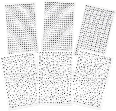 2100 Pcs Rhinestone Stickers, Self Adhesive Crystal Stickers Diamond Stickers Clear Jewel Gem Stickers for DIY Craft&Art Project,Decorate Face Body,Home Decoration (Clear)