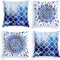 OA OATHENE Blue Throw Pillows Light Blue and Grey Boho Throw Pillows for Couch Bed Decorative Throw Pillow Covers 18x18 Abstract Art Painting Ombre Modern Geometric Accent Cushion Cover for Bedroom.