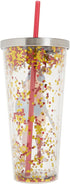 Spoontiques 21305 Wonder Woman Glitter Cup with Straw, Multicolor