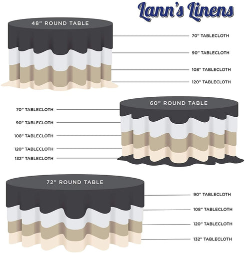 Lann's Linens - 120" Round Premium Tablecloth for Wedding / Banquet / Restaurant - Polyester Fabric Table Cloth - Navy Blue