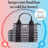 Fit + Fresh Sanibel Insulated Lunch Bag, Lunch Bag for Women Includes 2 Food Containers, Reusable Lunch Box, Perfect for Work, School, Beach & More, Black Stripe