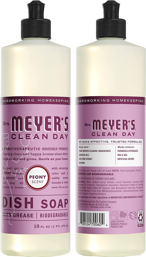 Mrs Meyers Clean Day Limited Edition Peony Scent Kitchen Basics Set