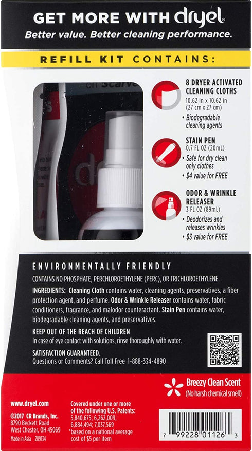 Dryel At-Home Dry Cleaner Refill Kit, 8 Count