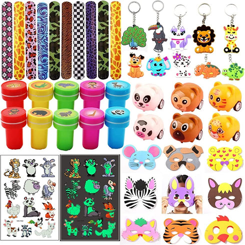 56 Pcs Jungle Safari Party Favors for Kids,Safari Birthday Decorations for Goodie Bag Fillers,Pinata Stuffers,Carnival Prizes,Prize Box Toys,Jungle Theme Birthday Party Supplies for Boys and Girls