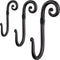 RTZEN Wall Mount J Hook - Wrought Iron Decorative Wall Hooks for Hanging - Handcrafted Classic Wall Mounted Black Coat Hooks - Farmhouse Towel Hooks Robe Hooks or Hat Hooks - 3 Pack