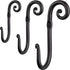 RTZEN Wall Mount J Hook - Wrought Iron Decorative Wall Hooks for Hanging - Handcrafted Classic Wall Mounted Black Coat Hooks - Farmhouse Towel Hooks Robe Hooks or Hat Hooks - 3 Pack