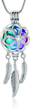 mingkejw Cremation Jewelry Dream Catcher Urn Necklace for Ashes for Women Men Feather Wing Keepsake Memories Ashes Hollow Pendant for Human Pet