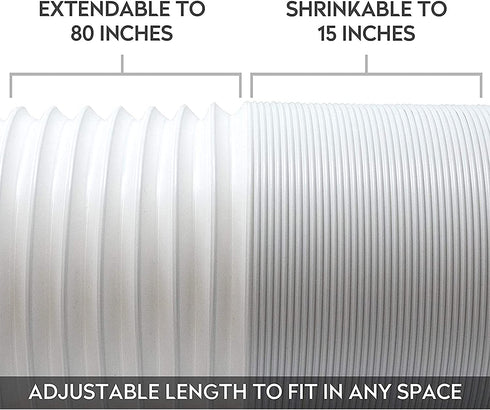 Kraftex Air Conditioner Hose. Portable Exhaust Vent with 5.9" Diameter, Clockwise Thread & Length up to 80". Compatible with LG many Portable Air Conditioners