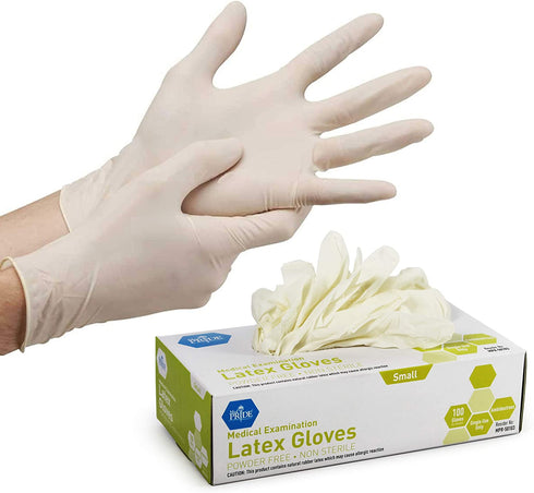Medpride Medical Examination Latex Gloves| 5 mil Thick, Powder-Free, Non-Sterile, Heavy Duty Exam Gloves