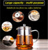 Mini Size Glass Teapot Tea Kettle-with Stainless Steel Removable Infuser for Blooming Tea & Loose Leaf Tea, Microwave & Stovetop Safe, 950ML/32oz (L-950)