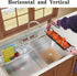 Sponge Holder for Kitchen Sink, Telescopic Sink Storage Rack, Expandable (15.5"-21.3") Sink Caddy Organizer with Dishcloth Towel Holder, Stainless Steel Over Sink Holder for Home (Black)