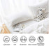 CAWANFLY Pom Pom Fringe Pillow Cases, Tassel Sham Set King Size Bedding Pillow Covers, 20x36inches, Set of 2 (White)