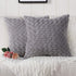 MANDIOO Pack of 2 Grey Faux Fur 3D Flower Pattern Fuzzy Cozy Soft Decorative Throw Pillow Covers Set Cushion Cases Pillowcases for Couch Sofa Bedroom Car 22x22 Inches