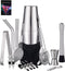 HBlife 18 Piece Cocktail Shaker Set - Stainless Steel Bartender Kit Bar Set with 25oz/18oz Boston Shaker, Muddler, Double Jigger, Mixing Spoon & More, Perfect for Home Bars and Parties, Sliver