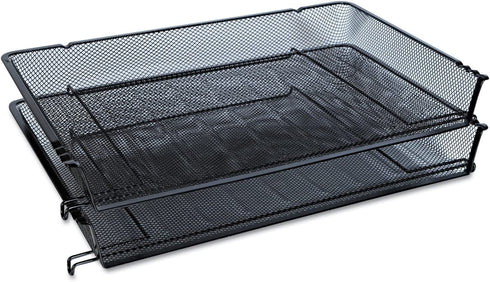 Universal One Mesh Stackable Side Load Tray, Legal, Black