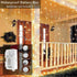 Curtain String Lights, Battery Operated & USB Powered 9.8x6.6Ft 200LED Hanging Christmas Fairy Lights with Timer & Waterproof Function for Outdoor Indoor Bedroom Wall Decor, Warm White