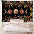 Moonlit Garden Tapestry Moon Phase Tapestry Floral Tapestries for Bedroom Aesthetic Wall Hanging Dorm Living Room Vertical Tapestry for Teen Girls?59x51 inch)