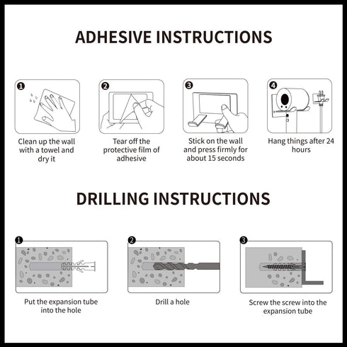 FLE Hair Dryer Holder, New Upgrade Wall Mount Self Adhesive - Blow Dryer Holder Punching or Self-Adhesive Two Ways to Use and Fit for Most Hair Dryers