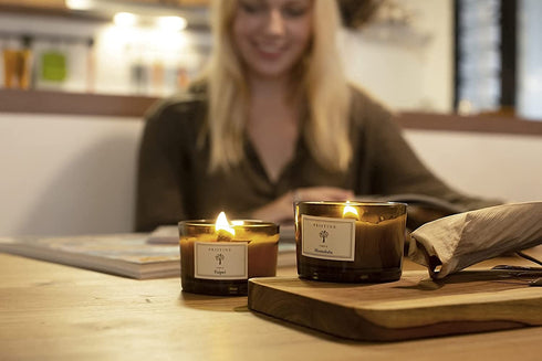 Rose & Sandalwood Scented Soy Candles for Home Scented | Wood Wicked Candles| Crackling, All Natural Candles | Aromatherapy Scented Candle| Rose Scented Candles | Paris Highly Scented Candles for Home