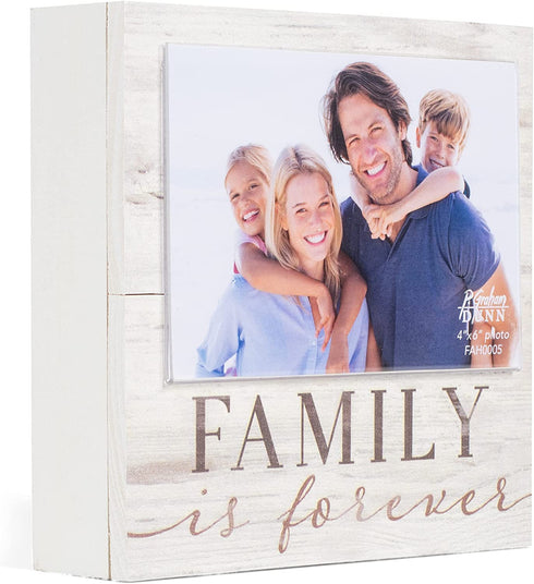 P. Graham Dunn Family is Forever Natural 7 x 7 Wood Box Wall Photo Frame Plaque