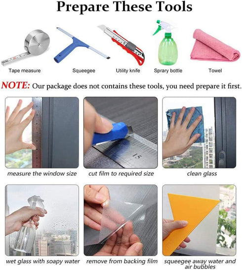 WochiTV Window Tint for Home, One Way Privacy Window Film, Glass Mirror Tint Non Adhesive Static Cling UV Blocking Heat Control Reflective Solar Vinyl Film (Silver-Brown 23.6 in x 6.56 Ft)