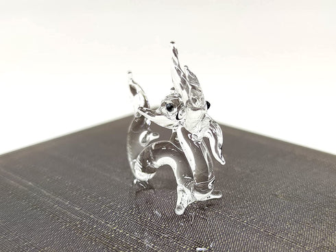 Sansukjai Rare Naka Tiny Micro Crystal Figurines Hand Blown Clear Glass Art Lucky Animals Collectible Gift Home Decor