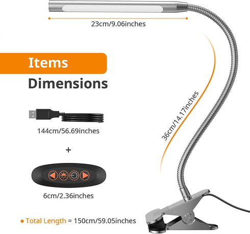 LEPOWER Led Clip on Light, Book Light for Reading in Bed, 4W Reading Light 3 Color Temperature Settings Stepless Adjustable Brightness Clip Lamp for Desk, Bed Headboard, Computer and Piano