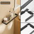 Bathroom Shelves Rectangular Tempered Glass Bathroom Shelf Wall Mounted, with Aluminum Frame, Shower Storage Organizer (12 inch, Matte Black)