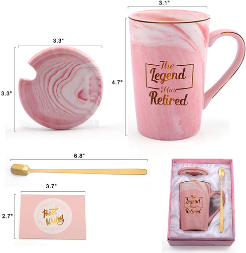 Retirement Gifts for Women Men -The Legend Has Retired Coffee Mug Funny Retirement Gifts for Coworker Friends Boss Dad Mom Teachers Nurse Retirement Mugs Tea Cups Presents for Retired Parents