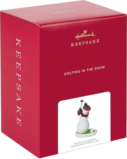 Hallmark Keepsake Christmas Ornament 2021, Golfing in The Snow Golf Ball Snowman