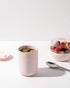 W&P Porter Ceramic Mug w/ Protective Silicone Sleeve, Blush 12 Ounces | On-the-Go | Reusable Cup for Coffee or Tea | Portable | Dishwasher Safe