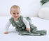 Baby Organic Cotton 0.5tog Wearable Blanket - Lightweight Sleeping Bag with 2-Way Zipper, Boys Girls Swaddle Transition Sleep Sack(Feather Green, 12-18 Months)