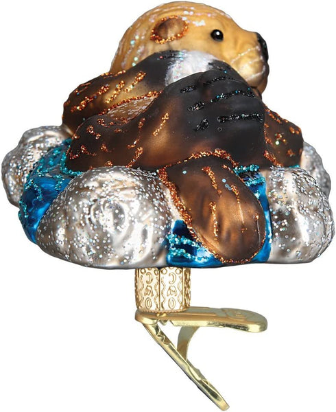 Old World Christmas Water Animals Glass Blown Ornaments for Christmas Tree,Sea Otter