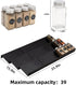 IHOMECOOKER Expandable Spice Rack Drawer Organizer for Kitchen Cabinets- 3 Tiers for Salt, Pepper Spice Jars, Seasonings, Vitamins , Set of 9- Black