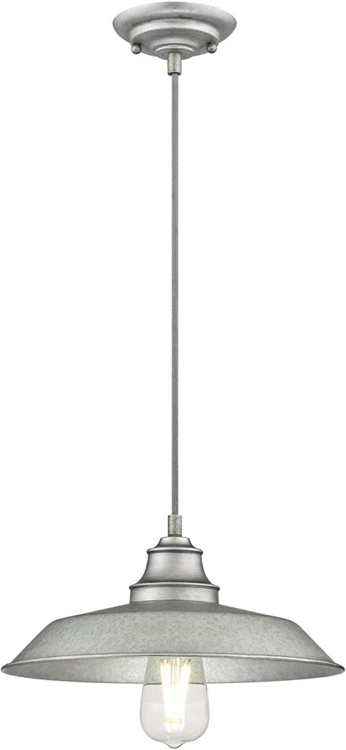 Westinghouse Lighting 6354600 Iron Hill Pendant, 1 Light, Galvanized Steel