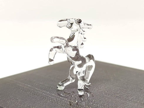 Sansukjai Rare Horse Tiny Micro Crystal Figurines Hand Blown Clear Glass Art Wild Animals Collectible Gift Home D©cor#1 (N)