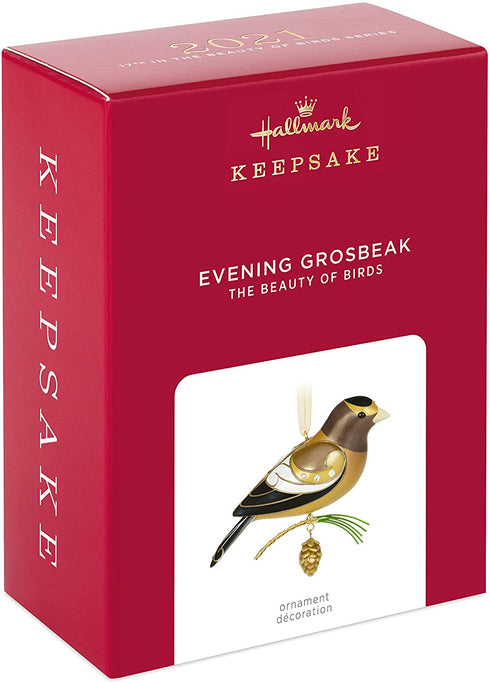 Hallmark Keepsake Christmas Ornament 2021, 2.87 in, The Beauty of Birds Evening Grosbeak