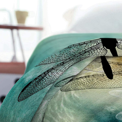 SODIKA Flannel Fleece Light Weight Luxurious Super Soft Cozy Fuzzy Throw Blanket for Couch Chair All Seasons,Love is A Nature Angel On Your Shoulder Ink Dtyle Dragonfly Painting 40"x50"