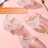 Gold Rim Espresso Cup 12 OZ Clear Glass Coffee Mug IMNGBL Embossed Glass Cups for Cereal,Oatmeal ,Iced Milk Tea,Juice,Desserts,Crystal Drinking Glass(2-pack)