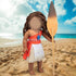 Dress Along Dolly Moana Inspired Princess Doll Outfit (5 Piece Set) - Costume Clothes & Accessories Include Necklace, Paddle, Top, Skirt, & Scarf - for 18" Dolls