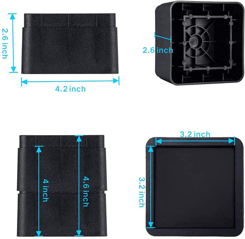 Joyclub Bed Risers 2 inch Heavy Duty Furniture Risers for Sofas Table Couch Lift Height of 2 or 4 Inches (4 Pack)