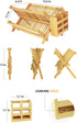 IFELES Bamboo Dish Drying Rack/Utensil Dish Drainer | Collapsible Foldable Dish Drainer | for Big Plates, Cups, Mugs, Utensils | 18 Slits | Eco-Friendly | Large 2-Tier Double Sided