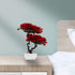 DOITOOL Artificial Potted Plant Fake Guest-Greeting Pine Bonsai Tree Ornament for Desktop Display Home Office Indoor Decor (Red)