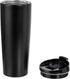 Amazon Basics Stainless Steel Tumbler with Flip Lid, Vacuum Insulated 30-Ounce, 2-Pack, Black